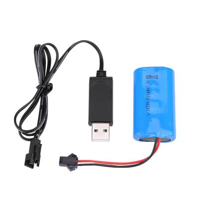 Модернизированная аккумуляторная батарея 7,4 В 500 мАч с USB-кабелем для WPL / гусеничного / военного радиоуправляемого автомобиля
