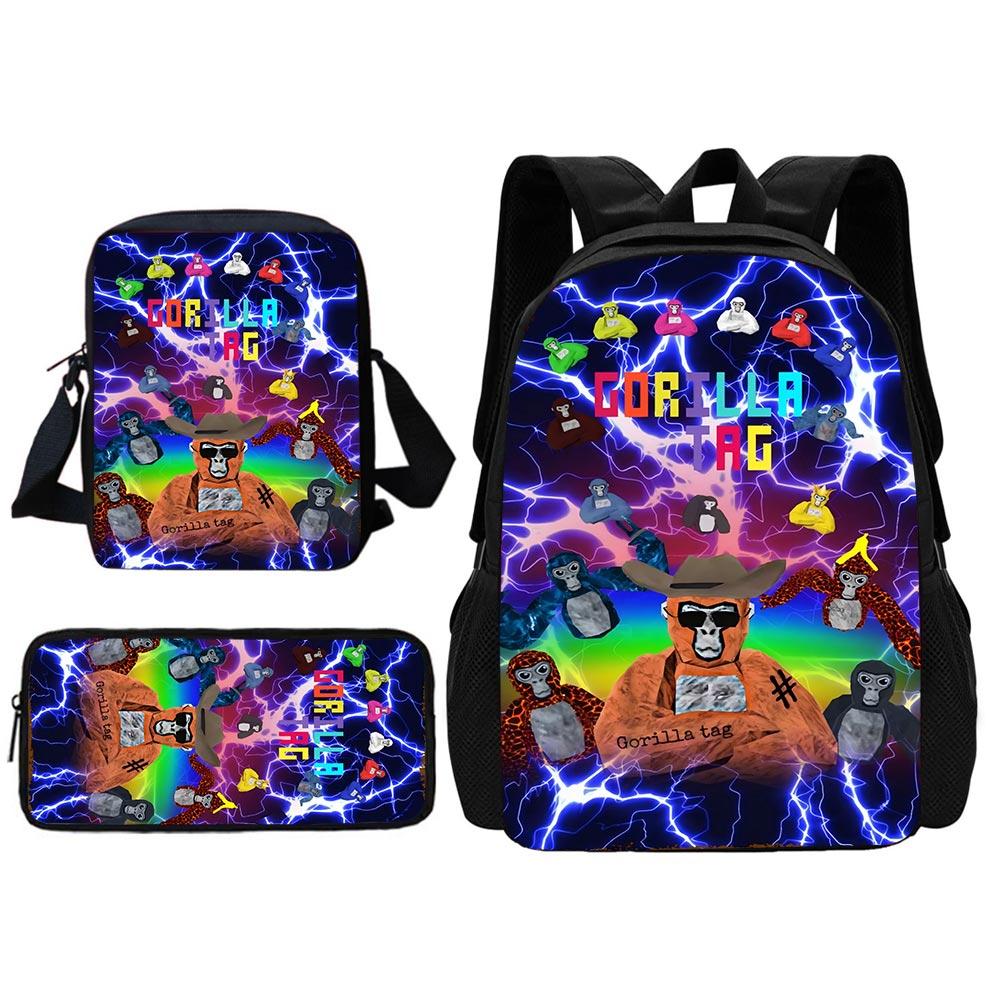 Novelty Cool Gorilla Tag Child School Backpack with Shoulder Bag Pencil Bags School Bags for Boys Girls Best Gift