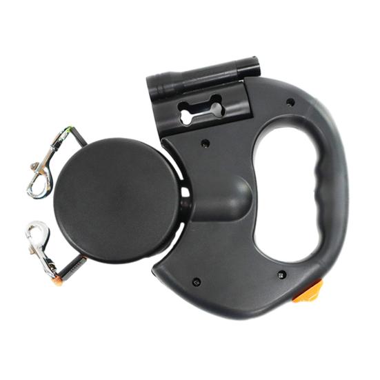 Двойной выдвижной поводок для собак Сверхпрочный Двуглавый поводок для собак с вращающимся на 360 градусов вертлюгом и светодиодной подсветкой для маленьких, средних и крупных собак