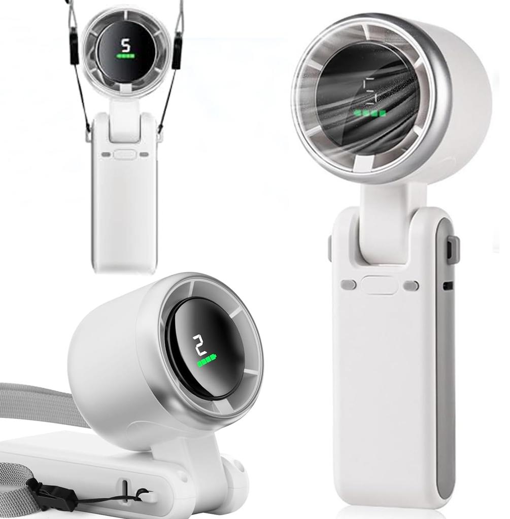 Equipped with an This Portable Handheld Fan Is Super Powerful and Can Be Used As a Neck Mini Table or Handheld USB and Perfect for Watching Car