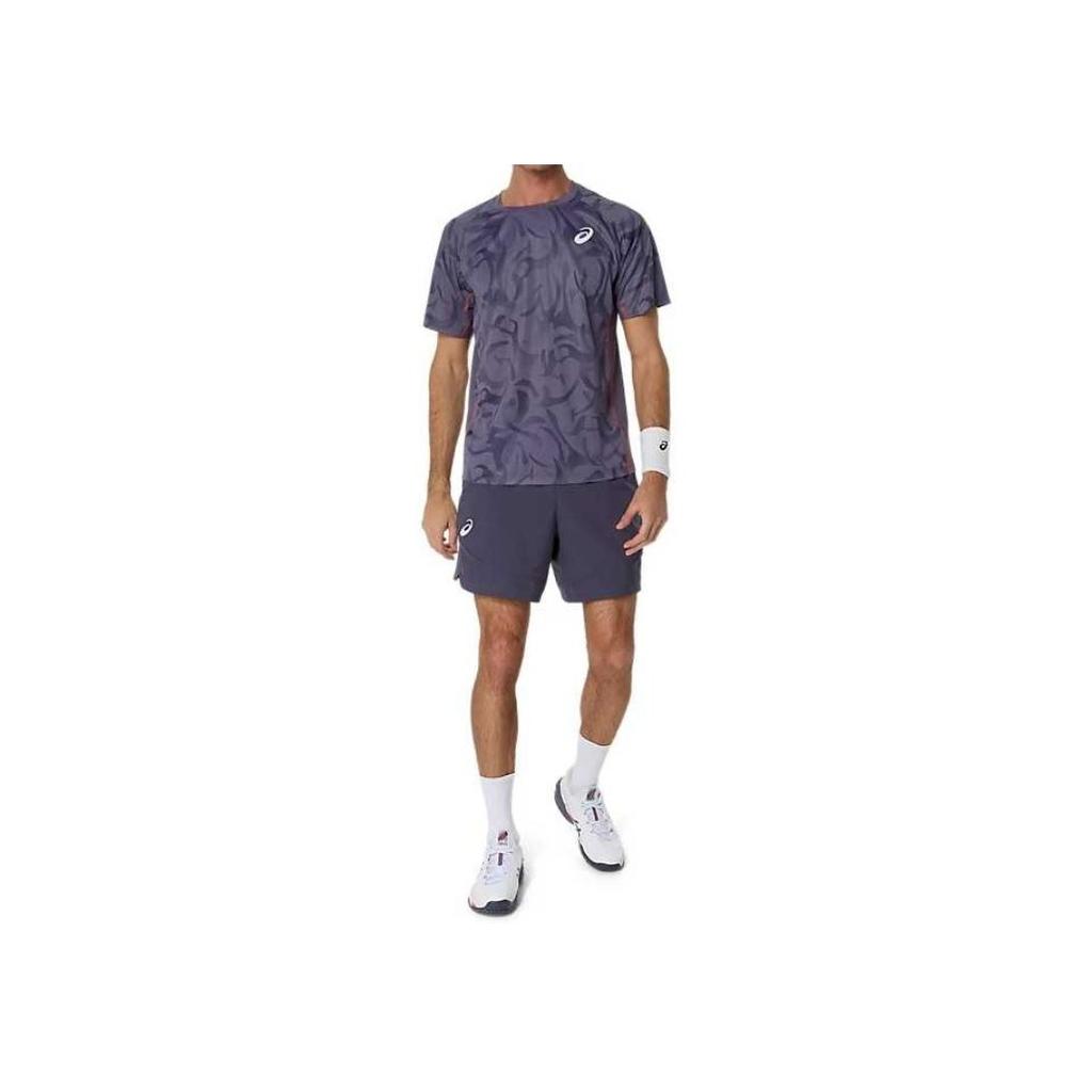 Asics Actimotion™ Повседневная мода Удобная Дышащая Футболка с коротким рукавом Мужские топы Серая Фиолетовая 2041A323-500