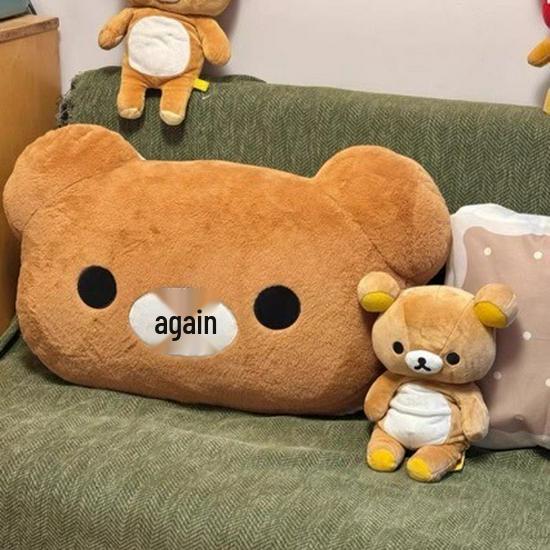 Подушка-подголовник с игрушкой Rilakkuma - Идеально подходит для общежитий, дней рождений и декора спальни.