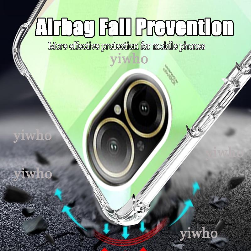 Shockproof Clear Case for Realme C67 4G Safety Soft Silicone Transparent Back Covers for Realme C 67 Phone Protective Camera