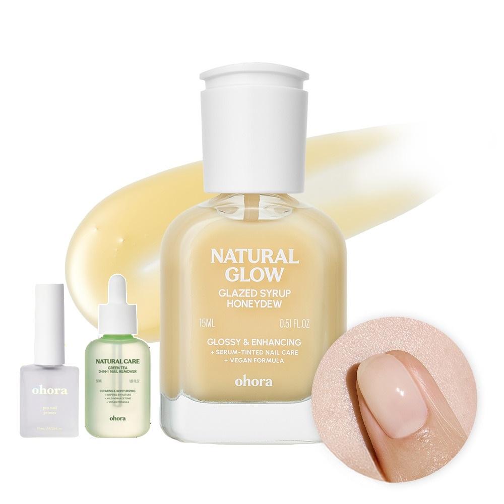 OHORA Glazed Syrup Nail Strengthener Honeydew Edition Nail Care Set with Optional Nail Essentials