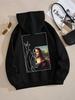 Mona Lisa Told You I Love You Hoodie Women's Loose Autumn Hoody Simple Fleece Sweatshirt Street Crewneck Pullover Tops Women