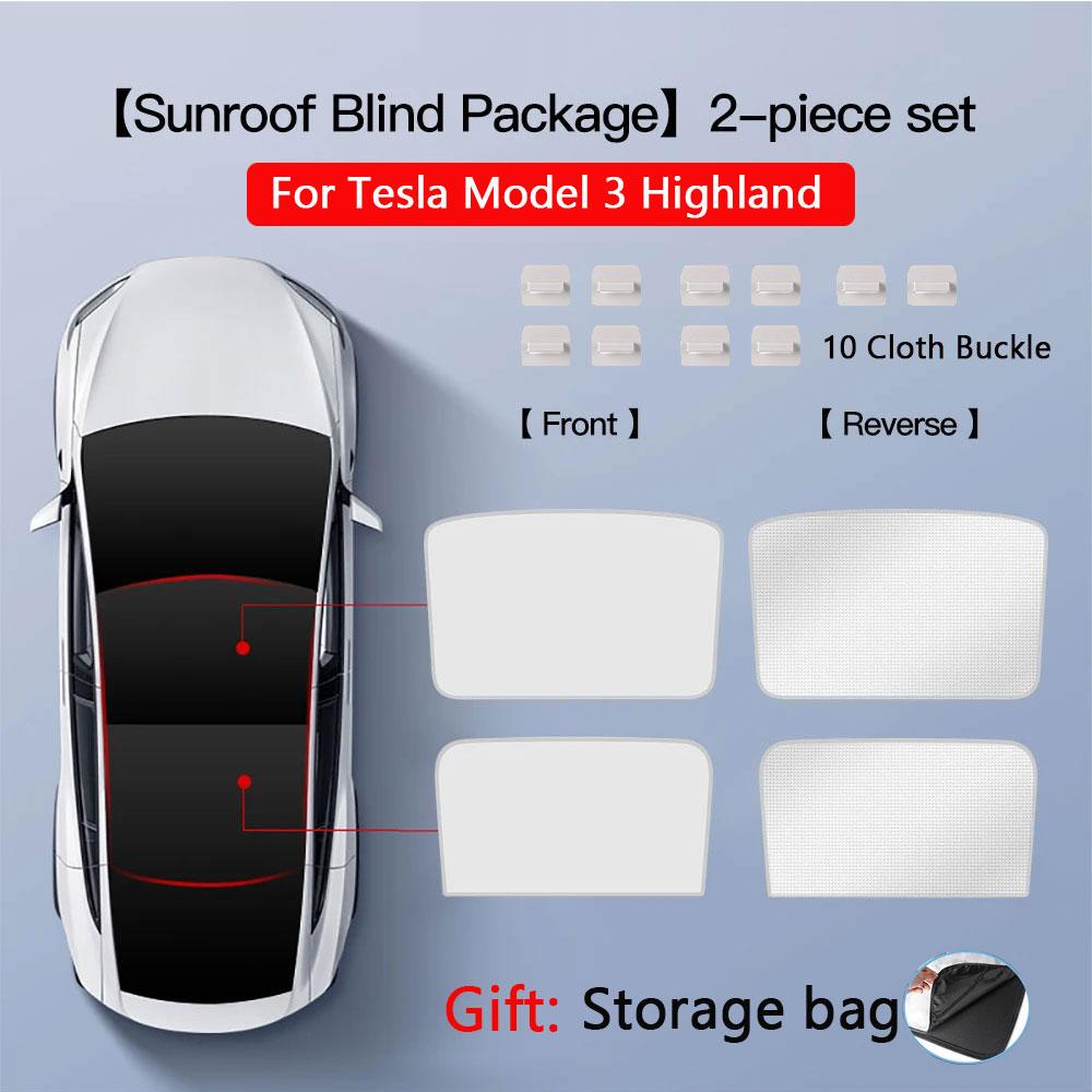 Солнцезащитные шторки для Tesla Model 3 Люк на крыше Highland 2024 Model Y 2017-24 Пряжка из ледяной ткани Солнцезащитное стекло Передний задний люк Аксессуар