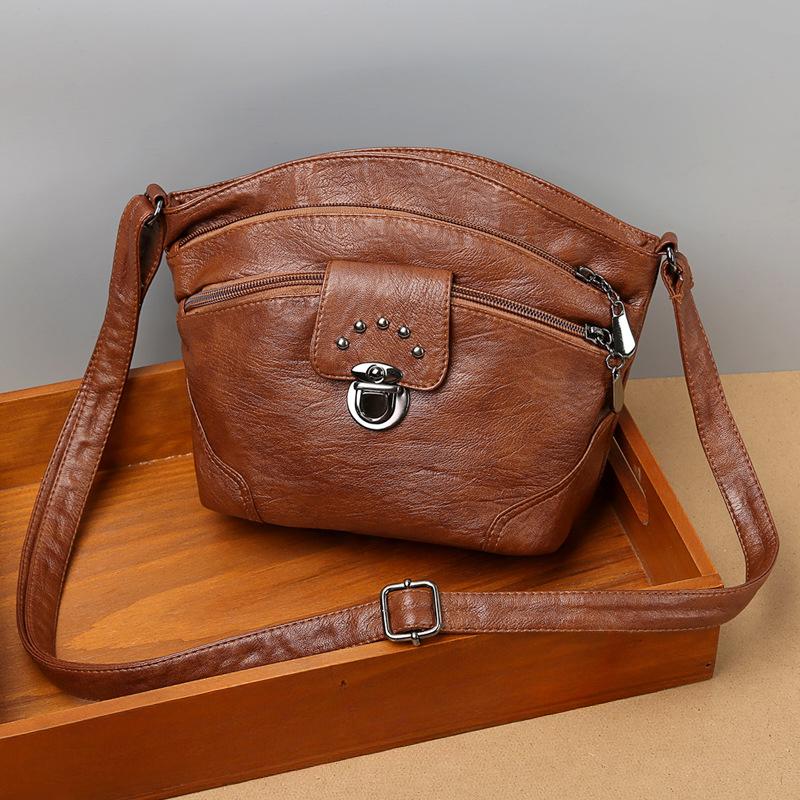 Сумка-ведро из мягкой кожи, женская сумка, новая летняя модная модная сумка через плечо, женская маленькая сумка на одно плечо среднего возраста