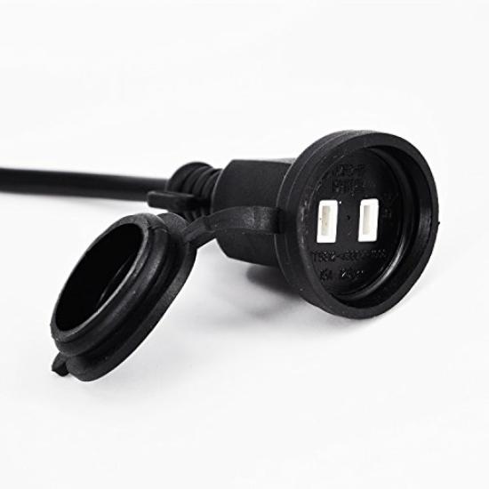 Эксклюзивный удлинитель AKIRARI 1 м Влагозащищенный Водонепроницаемый VCT 2 жилы 12A 125V Макс. 600V Шнур питания для светодиодной подсветки Наружный Сертифицирован PSE Влагозащищенный