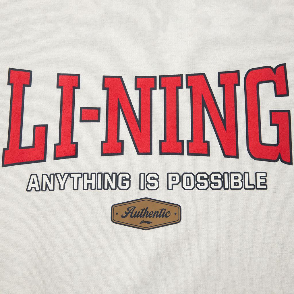 Li Ning Sports Lifestyle Series American High Street Retro Letter Round Neck Knitted Pullover Long Sleeve Sweatshirt Unisex Sweatshirt AWDV373-4