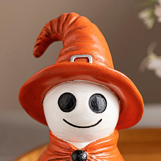 Halloween Ornament Smile Ghost Resin Figurines Halloween Table Shelf Office Desktop Home Garden Decoration