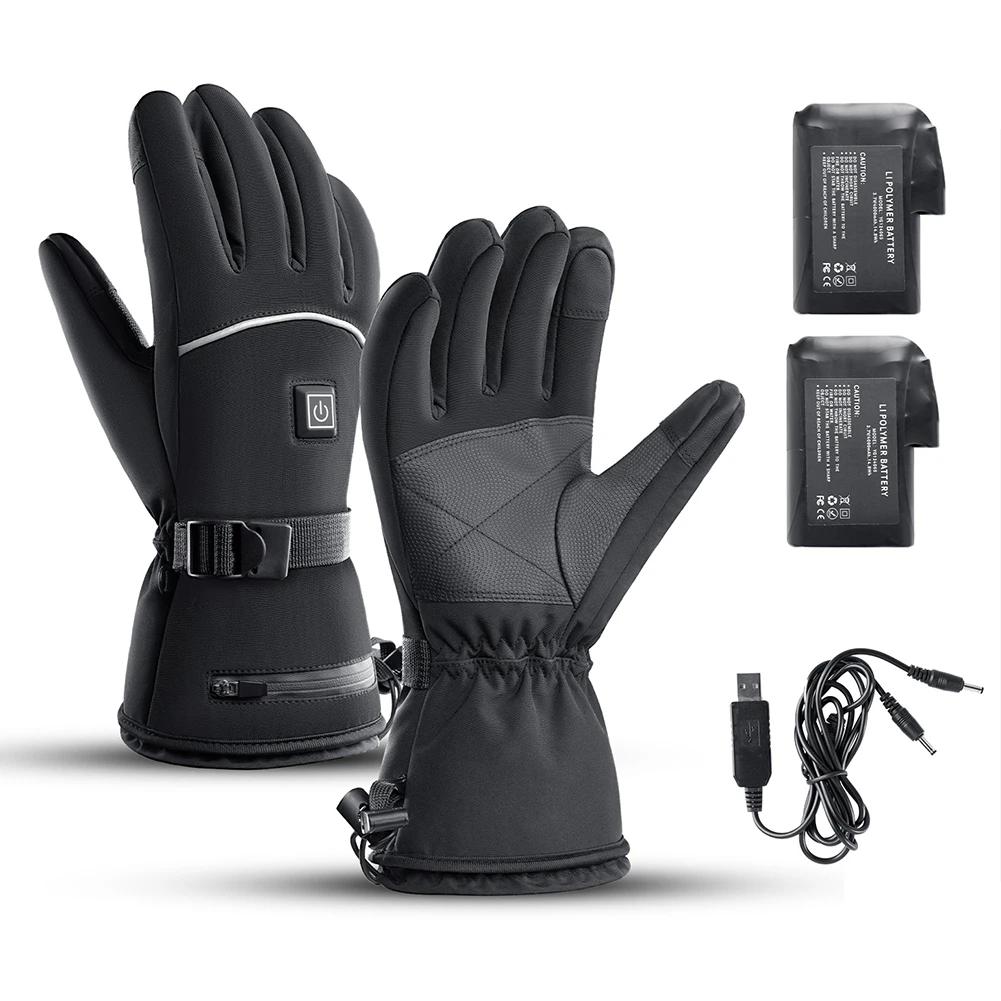 Touch Screen Thermal Gloves Battery Powered Electric Heated Gloves Electric Heating Gloves Waterproof for Outdoor Camping Hiking