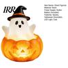 Resin Pumpkin Night Light Halloween Cute Up Ghost Decoration, Small Statue Light, Lighted Figurine for Home Table Decoration Indoor, Kitchen