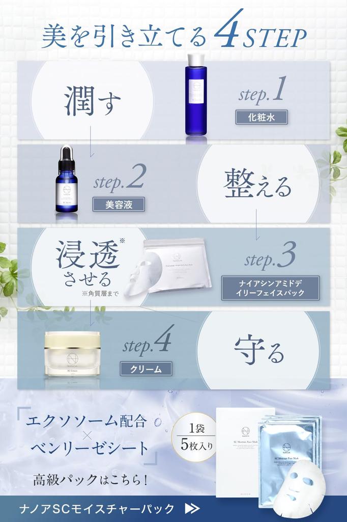 NANOA Niacinamide NMN Daily Face Human Stem Cell Exosome Sheet Mask with Vitamin C Pore Premium Cotton Face 30 Sheets Mask, Doctor-Recommended