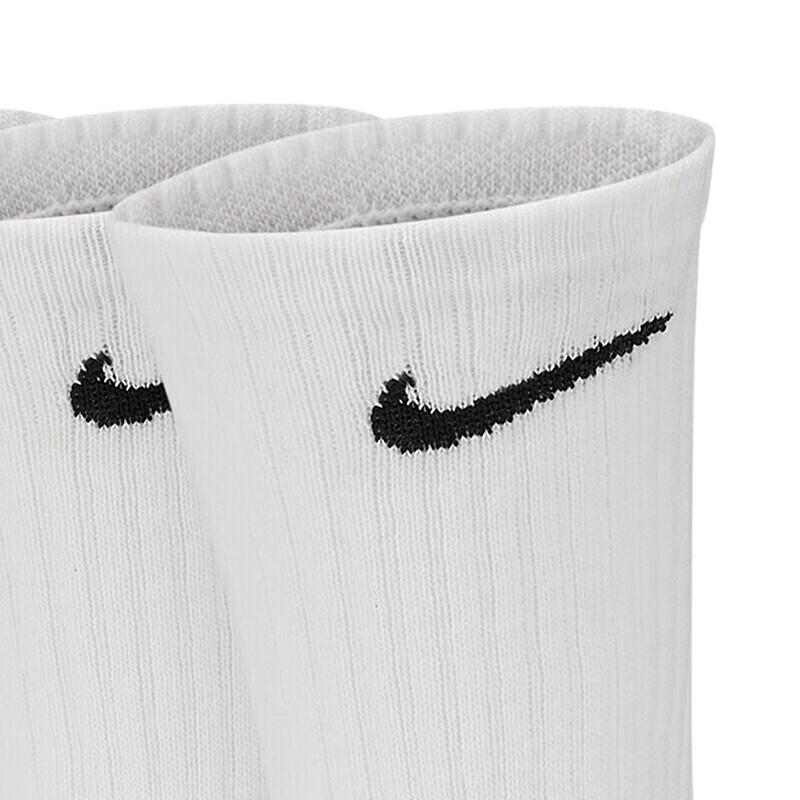 NIKE Men's Socks, Quick-Drying Breathable Sports Socks, Mid-Calf Socks, Three-Pair Pack, SX7676-100 White M