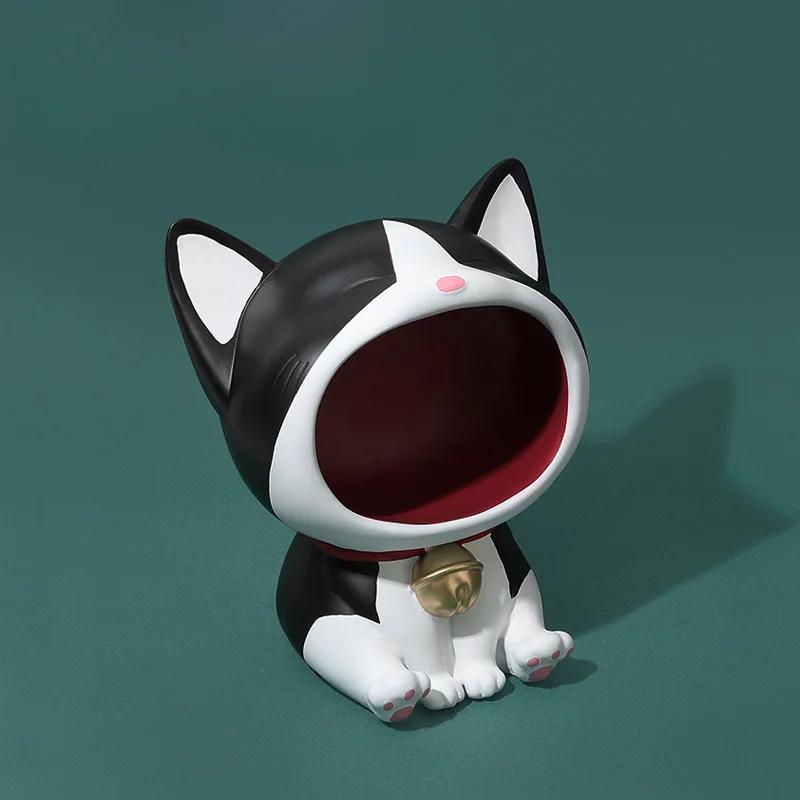 Креативный милый большой рот кота мультфильм украшение гостиной ключница для хранения кукольный поднос украшения для хранения домашнего переезда подарок