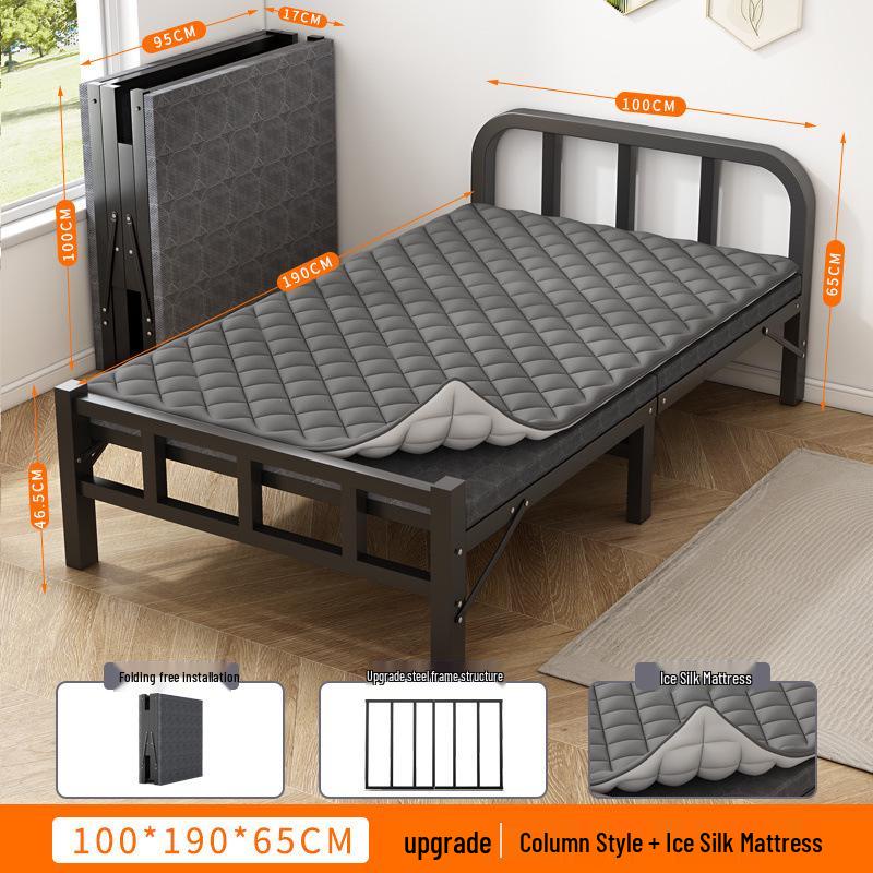 Портативное складное кресло-реклайнер: Многофункциональная односпальная кровать для дома, офиса или кемпинга