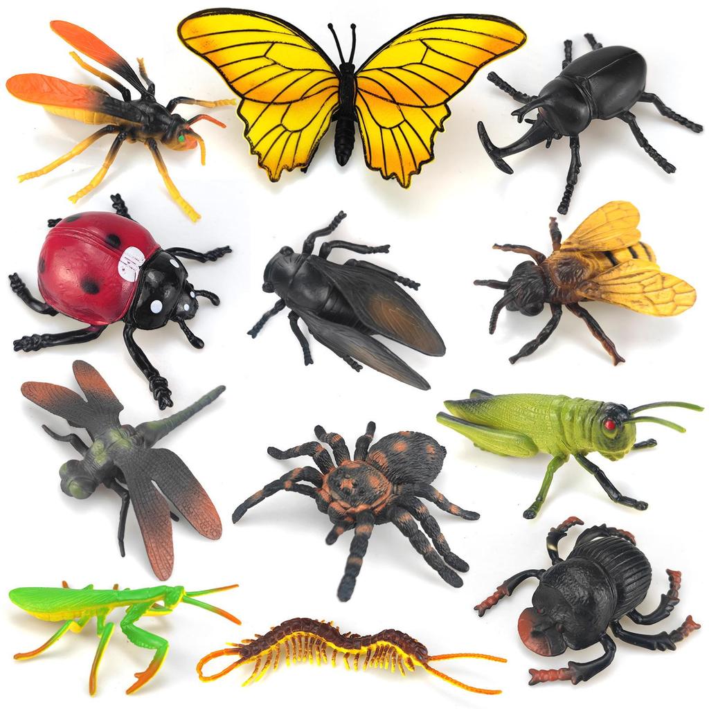 Children's Educational Insect Model Toys: Butterfly, Ladybug, Beetle, Bee, and Grasshopper