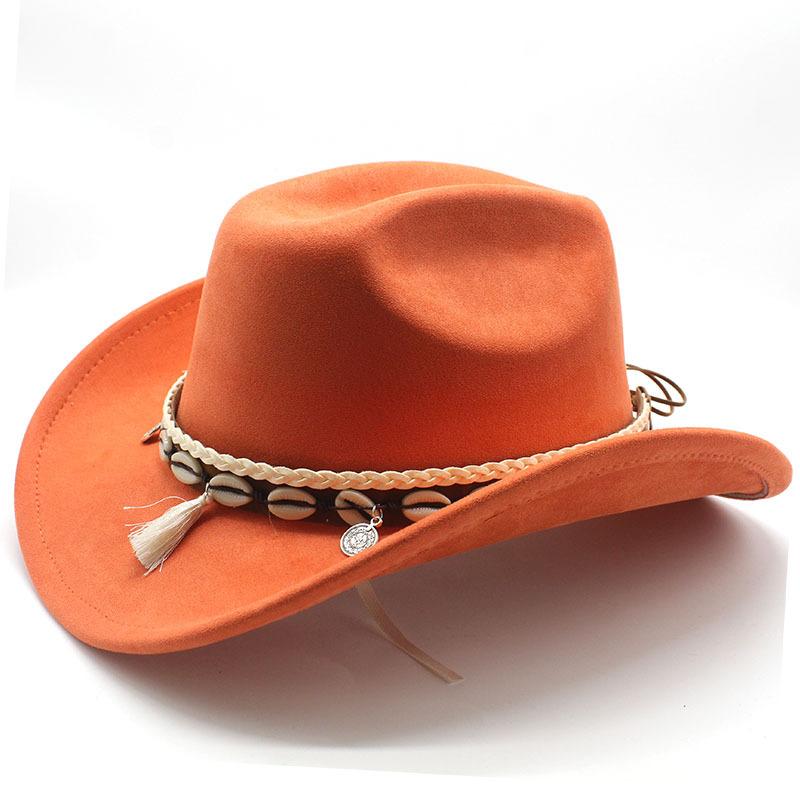 White Fringed Decorative Suede Fleece Warped Edge Western Cowboy Hat Men And Women Outdoor Curled Brim Ethnic Style Top Hat Felt Hat