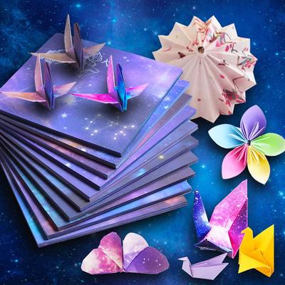 Креативная квадратная бумага для оригами, сделай сам, ручная работа, двухсторонняя раскраска, складная крафт-бумага, декор, художественный материал, образовательная бумага со звездами