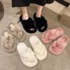 Mao Mao Slippers Female Spring and Autumn Thick Bottom Versatile Fairy Style Fashion Cross Home Plush Cotton Slippers