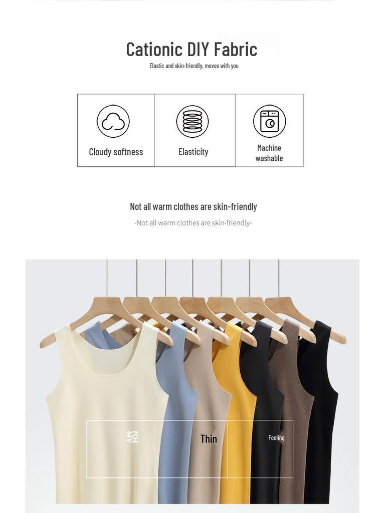 Женский бесшовный теплый жилет большого размера с облегающим силуэтом - Матовый материал для осени и зимы, Базовый топ с высокой эластичностью