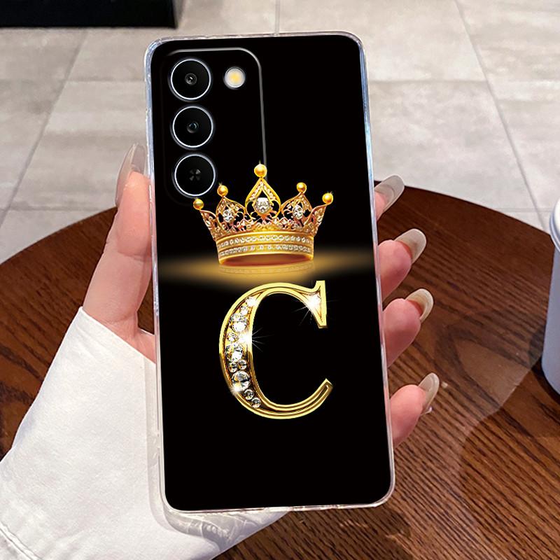 Чехол для Realme C83 5G/P4 Lite 5G Прозрачный ТПУ Силиконовый Ударопрочный Мягкий Корпус Красивый Узор Корона Буквы Чехол для Пары