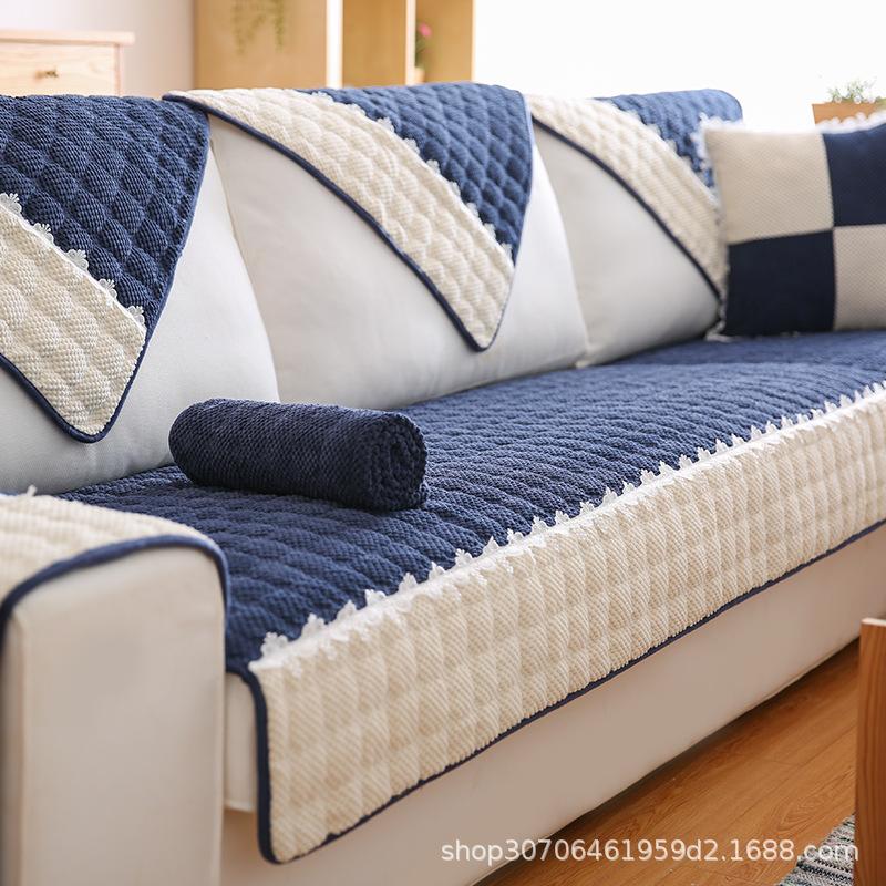 Подушка для дивана универсальная на все сезоны, утолщенная подушка сиденья, простой современный кожаный чехол для дивана всевключающий универсальный чехол ткань полотенце