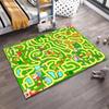 Kids' Carpet with Colorful Animal Maze Design, Educational Play Mat Suitable for use as an anti-slip for living room bedroom sofas