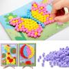 2 Pcs/Set Kids Plush Ball Painting Stickers Creative DIY Handmade Material Educational Toys Children Cartoon Puzzles Crafts Toy Random Color Pattern