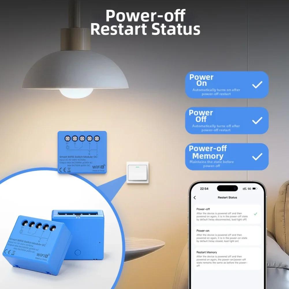 Мини Умный Релейный Контроллер-Выключатель WiFi 6 с Реле Сигнала и Дистанционным Управлением для Эффективного Управления Энергопотреблением