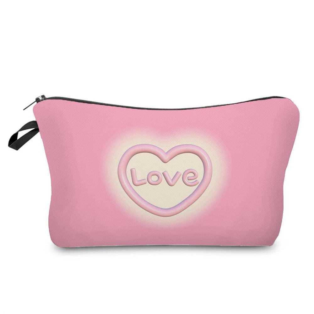 Женская косметичка с принтом Love для организации туалетных принадлежностей, дорожный органайзер для хранения 6385