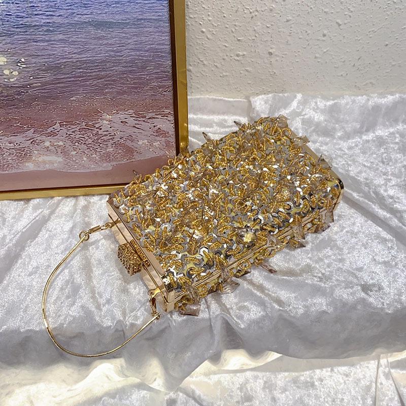 Элегантная ретро-сумка-коробка с пайетками и бисером - универсальная вечерняя сумка-переноска и сумка через плечо для женщин