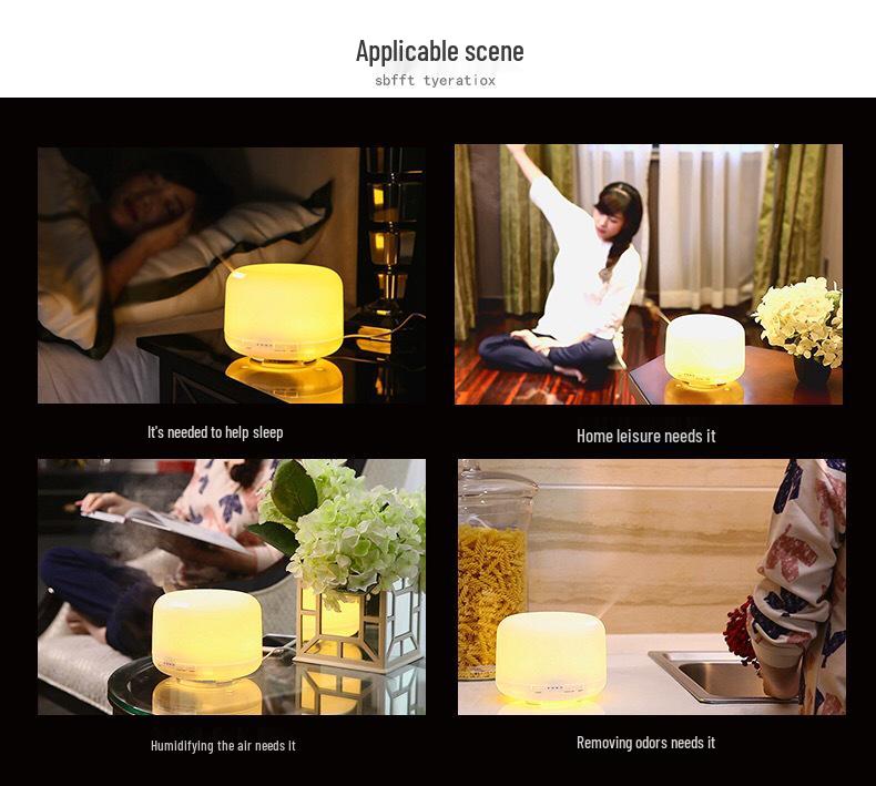 Ультразвуковой увлажнитель воздуха и аромадиффузор 500 мл - Стиль Muji, USB, Большая емкость