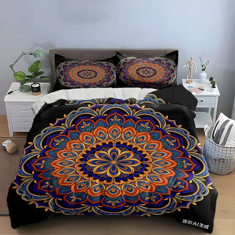 Mandala Pattern Decorative Set Multiple sizes kid's and adults' bedroom Exquisite 3PC bedding set gift