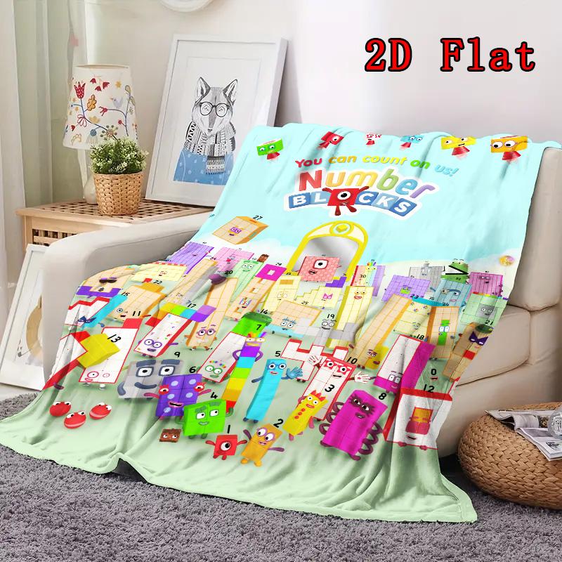 Numberblocks cartoon print 2D Flat Pattern Flannel Blanket High quality All Seasons Warmth and Comfort Perfect for Christmas Gifts.P260914502