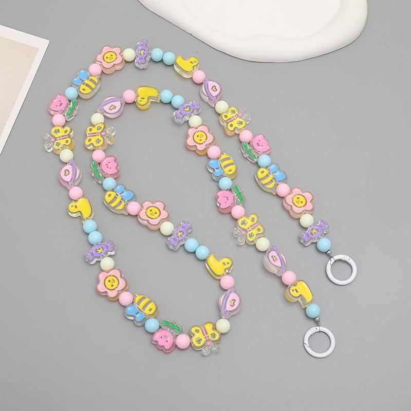 Ремешок для мобильного телефона с защитой от потери, цепочка из цветных бусин, длинная шея, ремешок для сумки, кукольный ремешок, цепочка