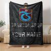 Name Custom Trabzonspor Logo Print Flannel Blanket High Quality Warm Comfortable Cover for All Seasons Perfect for Gifts Home Decor