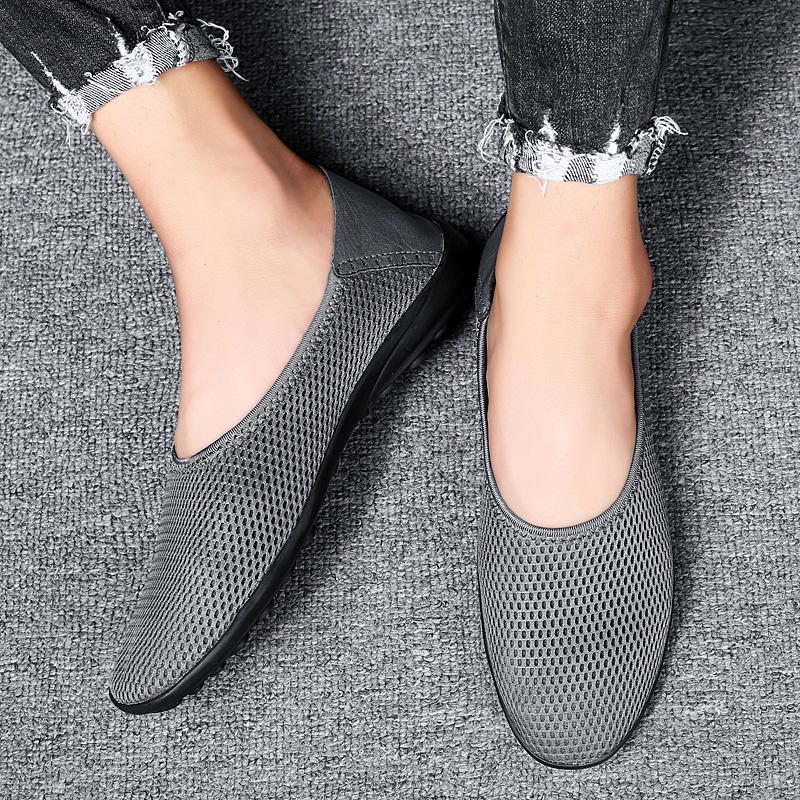 Ретро мужские мокасины легкие туфли-лодочки дышащая летняя удобная повседневная обувь мужские кроссовки мокасины большой размер 35-50 без застежек на плоской подошве