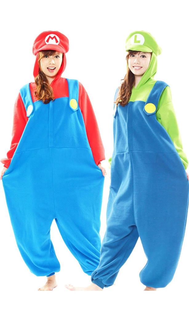 Super Mario Luigi Kigurumi Bros. Costume, Unisex, 165cm-175cm