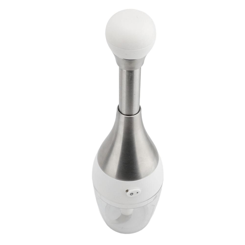 White Silver Garlic Press Plastic Stainless Steel Blades Garlic Mincer Vegetables Meat Onions