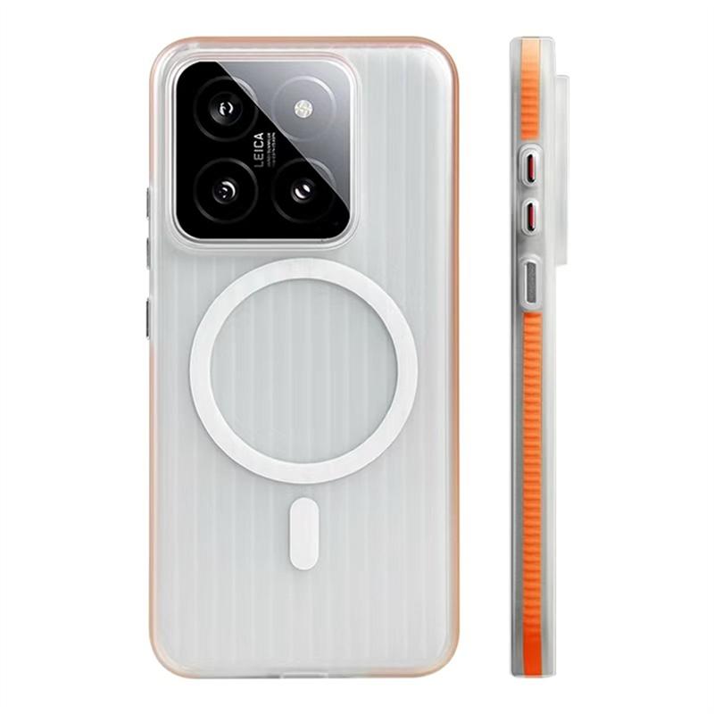 Магнитный чехол для Xiaomi 15 14 13 Pro Mi 15 5G Для MagSafe Матовый Прозрачный Полоска для багажа Тонкая задняя крышка Ударопрочный бампер