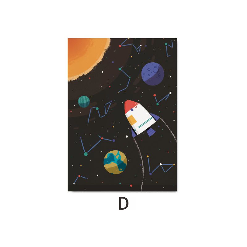 Плакат с ракетой, детский декор для детской комнаты, Приключение, космический астронавт, настенная живопись на холсте, скандинавская картина, украшение для спальни для мальчиков