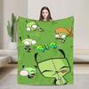 Warm Soft BlanketKids Travel Invaders Zims Gir Throw Blanket  Flannel Bedspread For Couch Chair Sofa Bed Print Sofa Bed Cover
