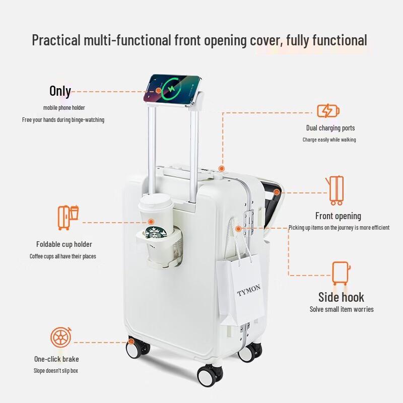 Tymon Smart Aluminum Frame Luggage with USB Charging