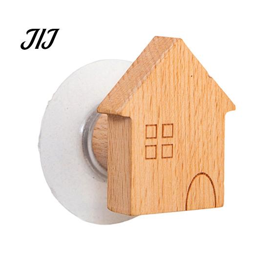 Rental Friendly Hangers Wooden Wall Hook, Cartoon Decorative Space Saving Hanger, Entryway Coat Racks Two Installation Ways Organizer for Bedroom And