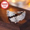 Кольца-обертки в виде крыльев ангела из стерлингового серебра S925 для женщин и мужчин, простое регулируемое кольцо с отверстием, персонализированные ювелирные изделия, аксессуары для подарков на вечеринку
