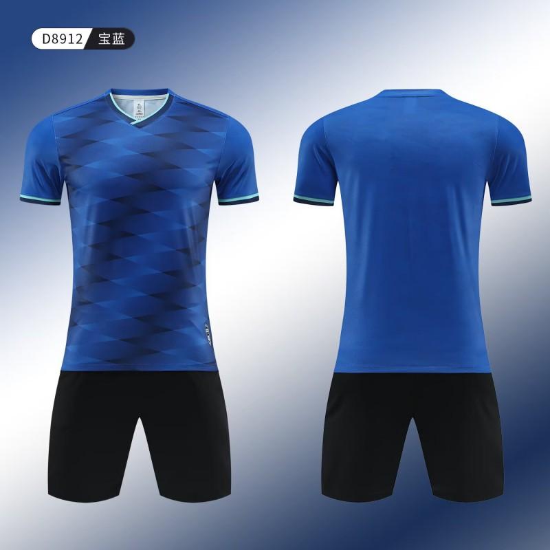 Mens Short Sleeve Soccer Training Jersey Set Football Uniform Kit Practice Match Breathable Sportswear