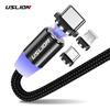 USLION 2M Магнитный Micro USB Кабель Для Зарядки iPhone Type-C Магнитное Зарядное Устройство USB Кабель Type C