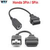 3Pin 5Pin for Honda To 16 Pin OBD2 Tool 3 Pin 5 Pin To 16Pin OBD 2 Extension Cable ELM327 Car Diagnostic Connector Adapter Cable