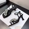 Fashion Luxury Rhinestone Transparent Platform Sandals Women Open Toe Summer Fashion Slingback Party Dress Shoes Crystal Bow High Heels